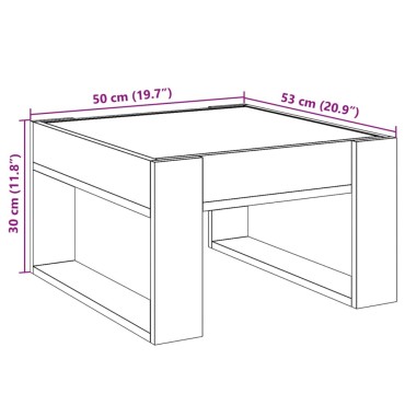vidaXL Τραπεζάκι Σαλονιού Infinity LED Μαύρο 50x53x30cm 1 τεμ.