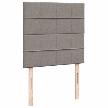 vidaXL Κρεβάτι Boxspring με Στρώμα Taupe 100x200cm Υφασμάτινο 1 τεμ. - Μονό