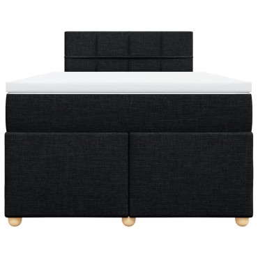 vidaXL Κρεβάτι Boxspring με Στρώμα Μαύρο 120x190 εκ. Υφασμάτινο