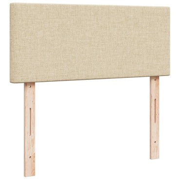 vidaXL Κρεβάτι Boxspring με Στρώμα Κρεμ 120x190cm Υφασμάτινο 1 τεμ. - Μονό