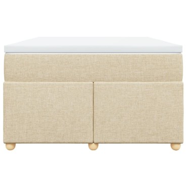 vidaXL Κρεβάτι Boxspring με Στρώμα Κρεμ 120x190 εκ. Υφασμάτινο
