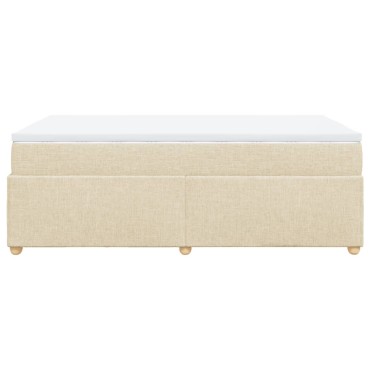 vidaXL Κρεβάτι Boxspring με Στρώμα Κρεμ 120x190 εκ. Υφασμάτινο