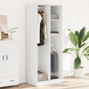 vidaXL Ντουλάπα Λευκή 80x50x200cm από Επεξεργασμένο Ξύλο 1 τεμ.