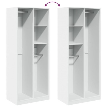 vidaXL Ντουλάπα Λευκή 80x50x200cm από Επεξεργασμένο Ξύλο 1 τεμ.