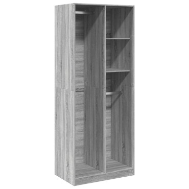 vidaXL Ντουλάπα Γκρι Sonoma 80x50x200cm από Επεξεργασμένο Ξύλο 1 τεμ.