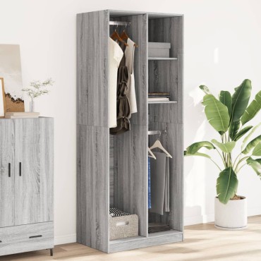 vidaXL Ντουλάπα Γκρι Sonoma 80x50x200cm από Επεξεργασμένο Ξύλο 1 τεμ.