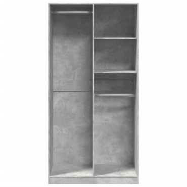vidaXL Ντουλάπα Γκρι του Σκυροδέματος 100x50x200cm Επεξεργασμένο Ξύλο 1 τεμ.