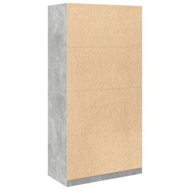 vidaXL Ντουλάπα Γκρι του Σκυροδέματος 100x50x200cm Επεξεργασμένο Ξύλο 1 τεμ.