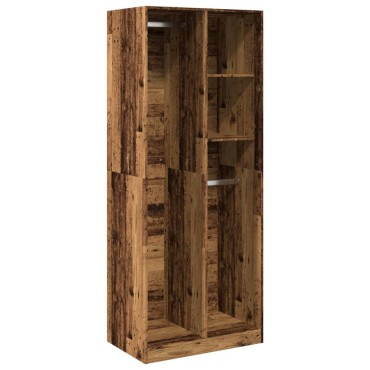 vidaXL Ντουλάπα Όψη Παλαιού Ξύλου 80x50x200cm από Επεξεργασμένο Ξύλο 1 τεμ.