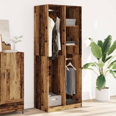 vidaXL Ντουλάπα Όψη Παλαιού Ξύλου 80x50x200cm από Επεξεργασμένο Ξύλο 1 τεμ.