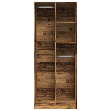 vidaXL Ντουλάπα Όψη Παλαιού Ξύλου 80x50x200cm από Επεξεργασμένο Ξύλο 1 τεμ.