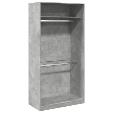 vidaXL Ντουλάπα Γκρι του Σκυροδέματος 100x50x200cm Επεξεργασμένο Ξύλο 1 τεμ.