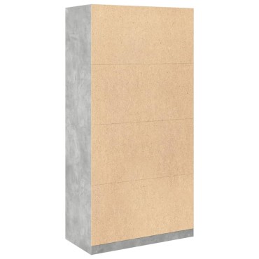 vidaXL Ντουλάπα Γκρι του Σκυροδέματος 100x50x200cm Επεξεργασμένο Ξύλο 1 τεμ.