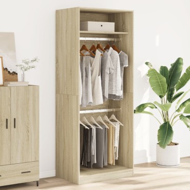 vidaXL Ντουλάπα Χρώμα Sonoma Δρυς 80x50x200cm από Επεξ. Ξύλο 1 τεμ.