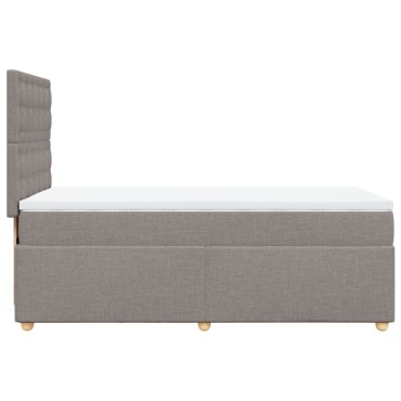 vidaXL Κρεβάτι Boxspring με Στρώμα Taupe 100x200cm Υφασμάτινο 1 τεμ. - Μονό