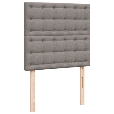 vidaXL Κρεβάτι Boxspring με Στρώμα Taupe 100x200cm Υφασμάτινο 1 τεμ. - Μονό