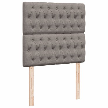 vidaXL Κρεβάτι Boxspring με Στρώμα Taupe 100x200cm Υφασμάτινο 1 τεμ. - Μονό