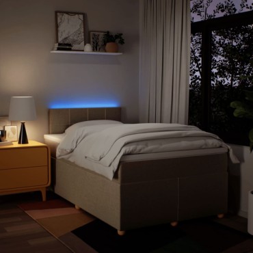 vidaXL Κρεβάτι Boxspring με Στρώμα Κρεμ 120x190cm Υφασμάτινο 1 τεμ. - Μονό