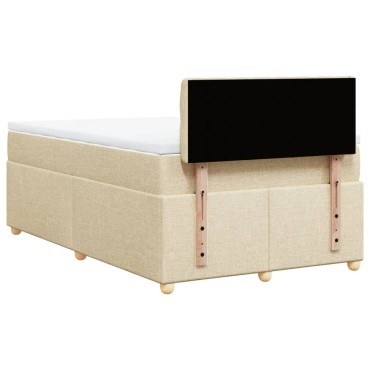 vidaXL Κρεβάτι Boxspring με Στρώμα Κρεμ 120x190 εκ. Υφασμάτινο