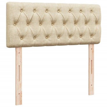 vidaXL Κρεβάτι Boxspring με Στρώμα Κρεμ 120x190 εκ. Υφασμάτινο