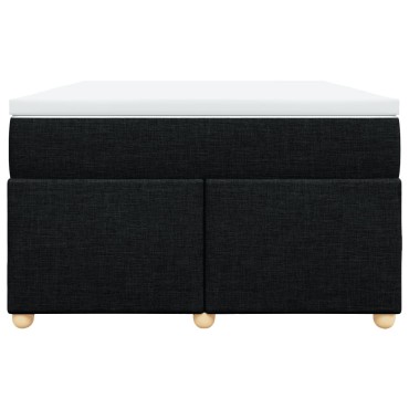 vidaXL Κρεβάτι Boxspring με Στρώμα Μαύρο 120x190 εκ. Υφασμάτινο