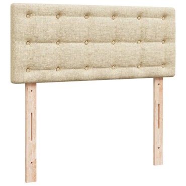 vidaXL Κρεβάτι Boxspring με Στρώμα Κρεμ 120x190cm Υφασμάτινο 1 τεμ. - Μονό
