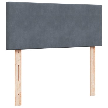 vidaXL Κρεβάτι Boxspring με Στρώμα Σκούρο Γκρι 120x200 εκ. Βελούδινο