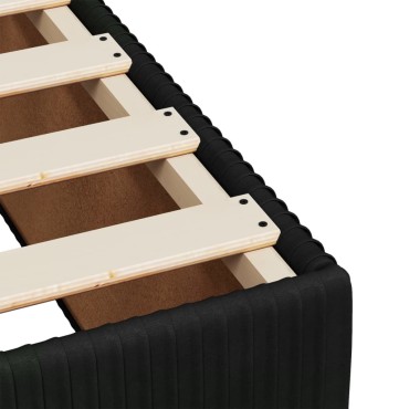 vidaXL Κρεβάτι Boxspring με Στρώμα Μαύρο 140x200cm Βελούδινο 1 τεμ. - Διπλό
