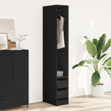 vidaXL Ντουλάπα Μαύρη 30x50x200cm από Επεξεργασμένο Ξύλο 1 τεμ.