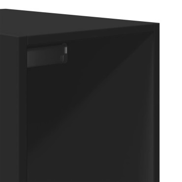 vidaXL Ντουλάπα Μαύρη 30x50x200cm από Επεξεργασμένο Ξύλο 1 τεμ.
