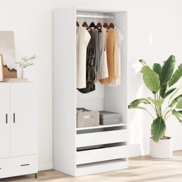 vidaXL Ντουλάπα Λευκή 80x50x200cm από Επεξεργασμένο Ξύλο 1 τεμ.