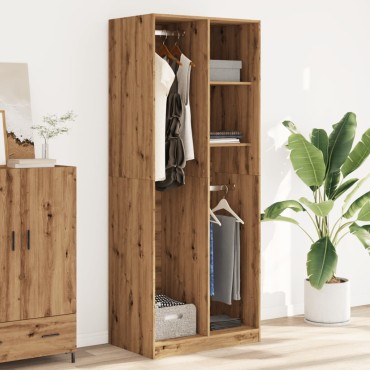 vidaXL Ντουλάπα Αρτισιανή Δρυς 80x50x200cm από Επεξεργασμένο Ξύλο 1 τεμ.