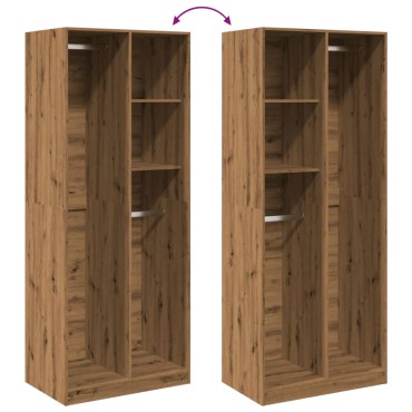 vidaXL Ντουλάπα Αρτισιανή Δρυς 80x50x200cm από Επεξεργασμένο Ξύλο 1 τεμ.