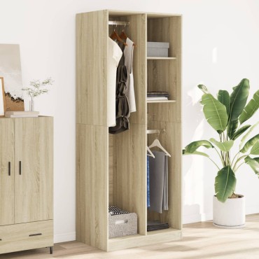 vidaXL Ντουλάπα Χρώμα Sonoma Δρυς 80x50x200cm από Επεξ. Ξύλο 1 τεμ.