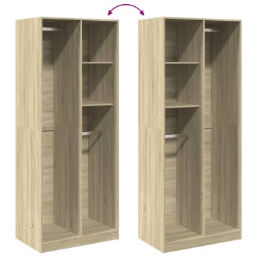vidaXL Ντουλάπα Χρώμα Sonoma Δρυς 80x50x200cm από Επεξ. Ξύλο 1 τεμ.