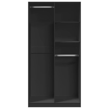 vidaXL Ντουλάπα Μαύρη 100x50x200cm από Επεξεργασμένο Ξύλο 1 τεμ.