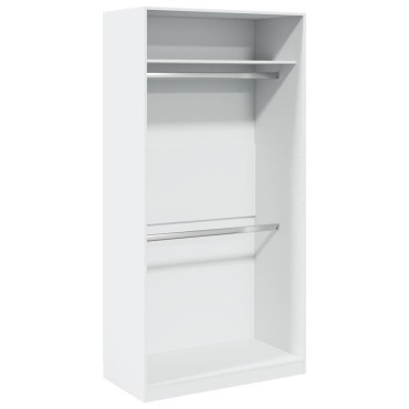 vidaXL Ντουλάπα Λευκή 100x50x200cm από Επεξεργασμένο Ξύλο 1 τεμ.
