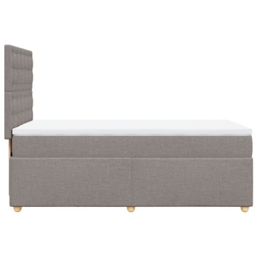 vidaXL Κρεβάτι Boxspring με Στρώμα Taupe 100x200cm Υφασμάτινο 1 τεμ. - Μονό