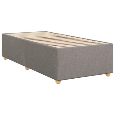 vidaXL Κρεβάτι Boxspring με Στρώμα Taupe 100x200cm Υφασμάτινο 1 τεμ. - Μονό