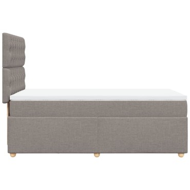 vidaXL Κρεβάτι Boxspring με Στρώμα Taupe 100x200cm Υφασμάτινο 1 τεμ. - Μονό