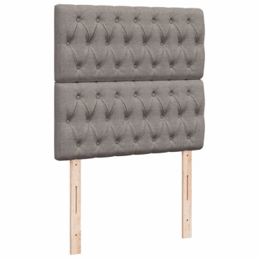 vidaXL Κρεβάτι Boxspring με Στρώμα Taupe 100x200cm Υφασμάτινο 1 τεμ. - Μονό