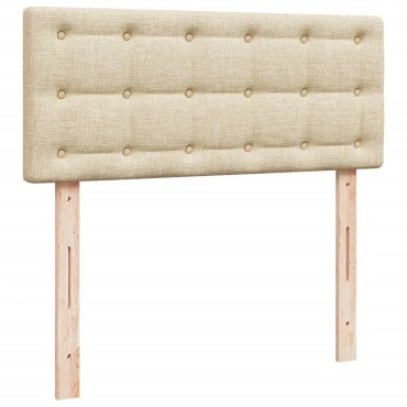 vidaXL Κρεβάτι Boxspring με Στρώμα Κρεμ 120x190cm Υφασμάτινο 1 τεμ. - Μονό