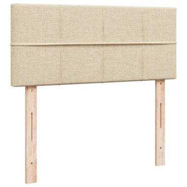 vidaXL Κρεβάτι Boxspring με Στρώμα Κρεμ 120x190cm Υφασμάτινο 1 τεμ. - Μονό