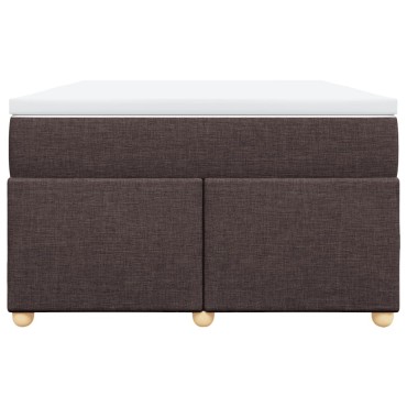 vidaXL Κρεβάτι Boxspring με Στρώμα Σκούρο Καφέ 120x190 εκ Υφασμάτινο