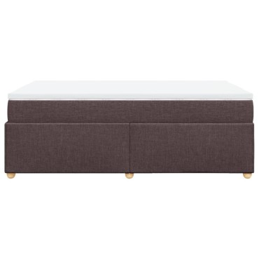 vidaXL Κρεβάτι Boxspring με Στρώμα Σκούρο Καφέ 120x190 εκ Υφασμάτινο