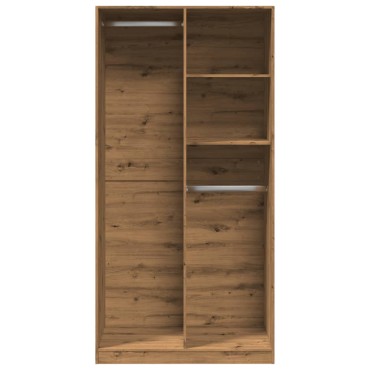 vidaXL Ντουλάπα Αρτισιανή Δρυς 100x50x200cm Επεξεργασμένο Ξύλο 1 τεμ.