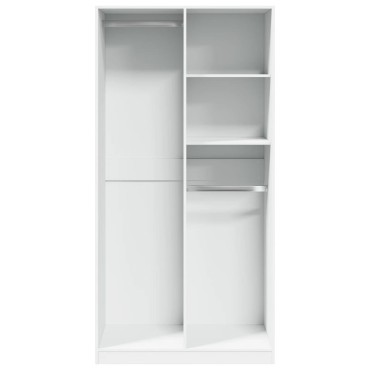 vidaXL Ντουλάπα Λευκή 100x50x200cm από Επεξεργασμένο Ξύλο 1 τεμ.