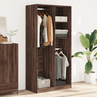 vidaXL Ντουλάπα Καφέ Δρυς 100x50x200cm από Επεξεργασμένο Ξύλο 1 τεμ.