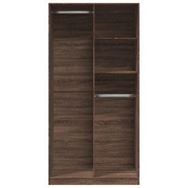 vidaXL Ντουλάπα Καφέ Δρυς 100x50x200cm από Επεξεργασμένο Ξύλο 1 τεμ.