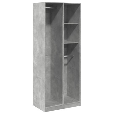 vidaXL Ντουλάπα Γκρι του Σκυροδέματος 80x50x200cm Επεξεργασμένο Ξύλο 1 τεμ.